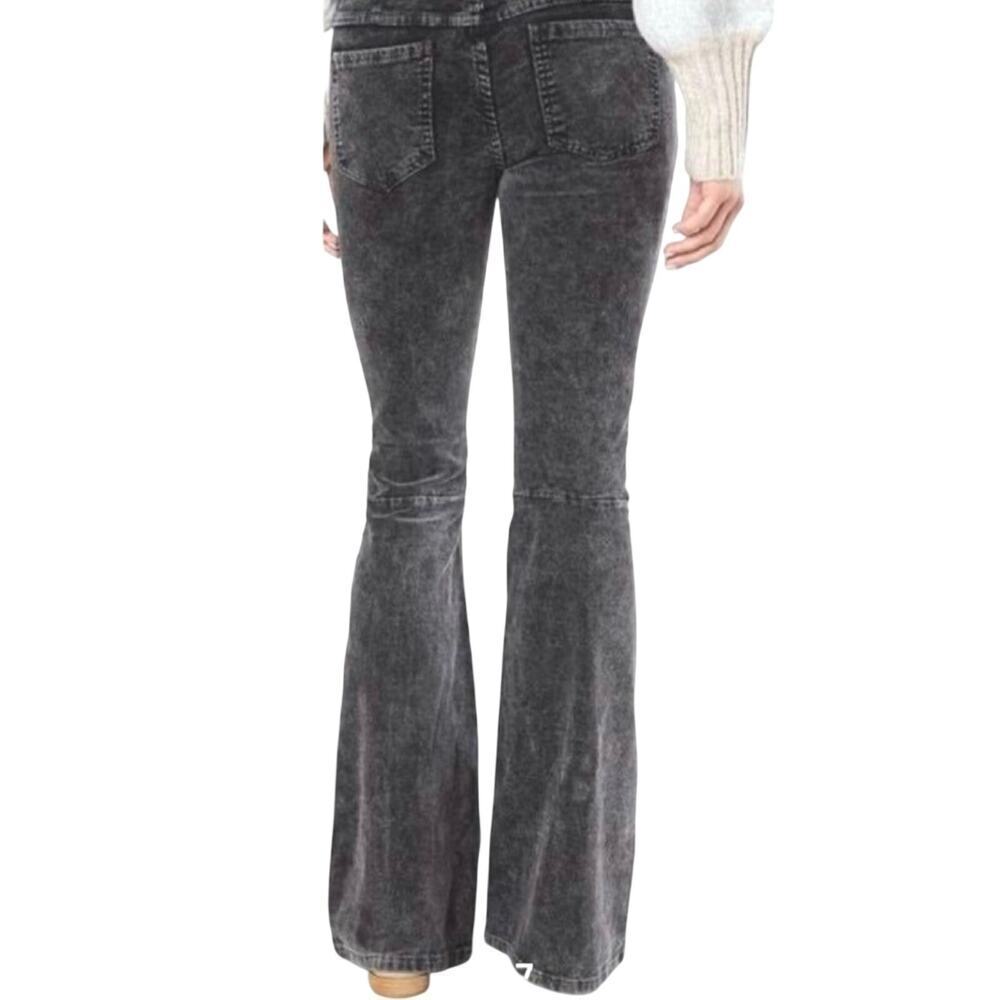 Newbury Kustom Women’s Pull-On Corduroy Flare Pants Size S in Gray *EUC